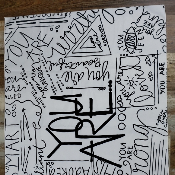 Positive Affirmation Black And White Fabric Wall Hanging 38in X 27in - Picture 3 of 3